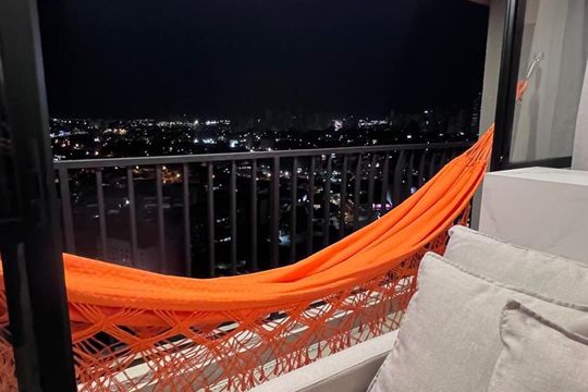 Varanda do Studio de apartamento para alugar com 1 quarto, 45m² em Setor Oeste, Goiânia