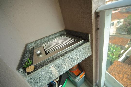 Churrasqueira da Varanda da Sala de apartamento à venda com 2 quartos, 57m² em Jardim Valdibia, São Bernardo do Campo