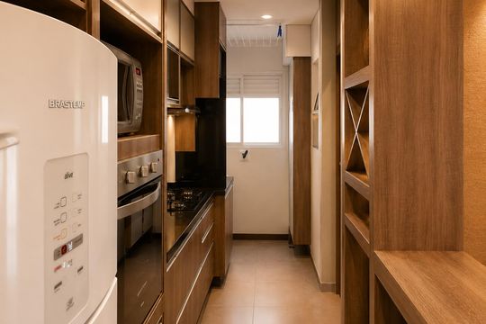 Cozinha de apartamento à venda com 3 quartos, 83m² em Retiro, Jundiaí