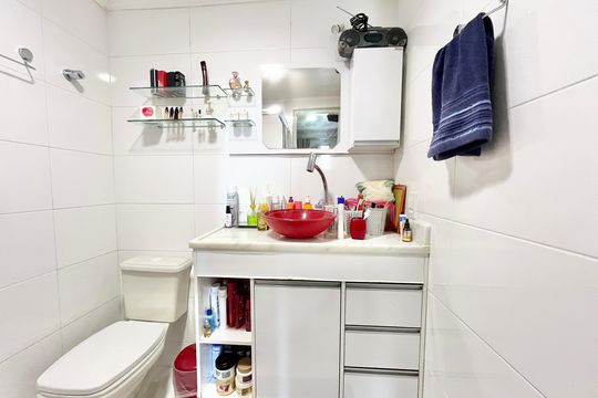 Banheiro da Suíte de apartamento à venda com 3 quartos, 96m² em Chora Menino, São Paulo