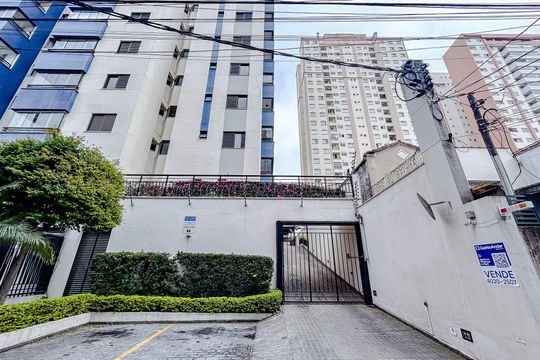 Fachada com Plaquinha de apartamento à venda com 1 quarto, 42m² em Tatuapé, São Paulo