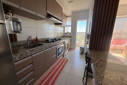 Cozinha de apartamento para alugar com 2 quartos, 64m² em Vila Rosa, Goiânia