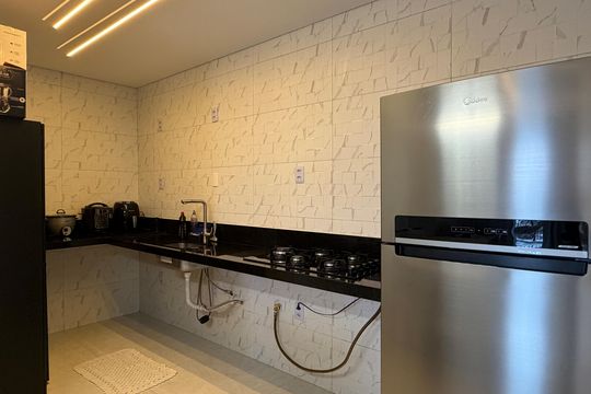 Cozinha de apartamento para alugar com 3 quartos, 84m² em Marapé, Santos