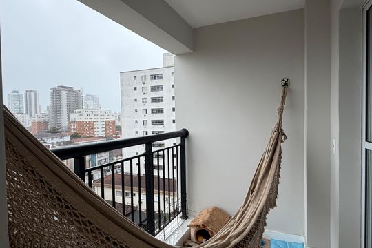 Varanda da Sala de apartamento para alugar com 3 quartos, 84m² em Marapé, Santos