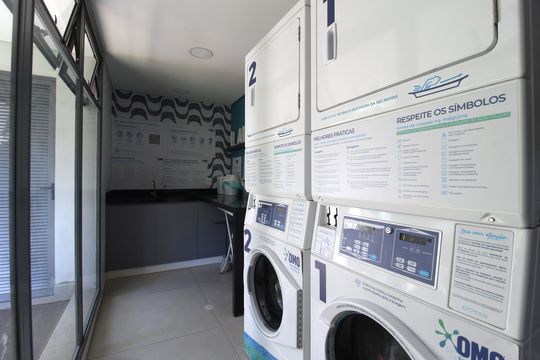 Área Comum - Lavanderia de kitnet/studio à venda com 1 quarto, 27m² em Indianópolis, São Paulo
