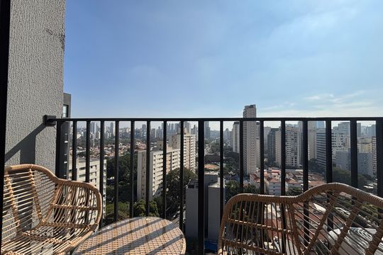 Varanda de apartamento à venda com 1 quarto, 27m² em Vila Olímpia, São Paulo