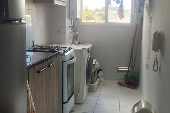 Cozinha de apartamento à venda com 2 quartos, 54m² em Vila Industrial (Campinas), Campinas