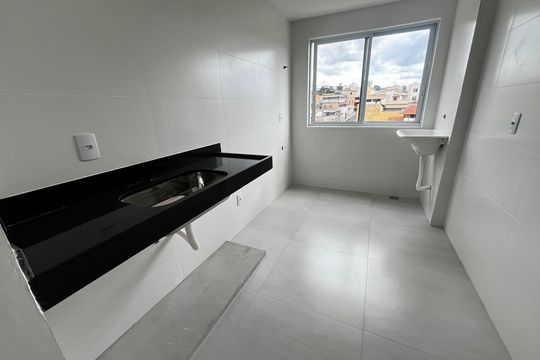 Cozinha/Área de serviço de apartamento à venda com 3 quartos, 52m² em Santo Andre, Belo Horizonte