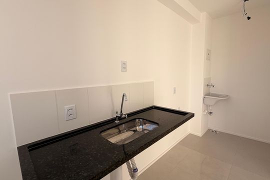 Cozinha de apartamento para alugar com 2 quartos, 42m² em Parque Amazonia, Goiânia