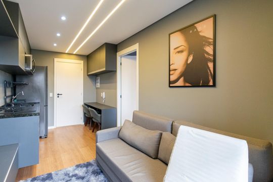Cozinha de apartamento para alugar com 1 quarto, 29m² em Jardim Prudência, São Paulo