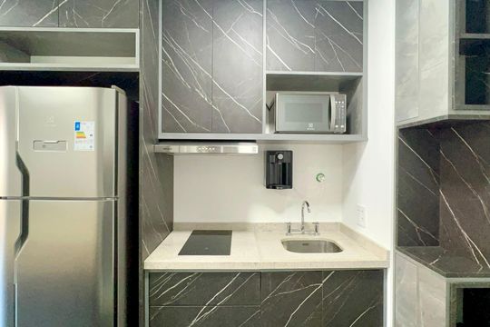 Cozinha de kitnet/studio para alugar com 1 quarto, 41m² em Pinheiros, São Paulo