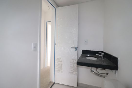 Banheiro Quarto 1 suíte de apartamento à venda com 2 quartos, 49m² em Jardim, Santo André