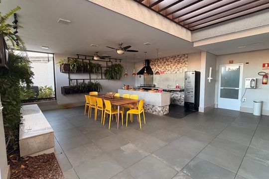 Área comum - Churrasqueira de apartamento à venda com 3 quartos, 76m² em Setor Coimbra, Goiânia