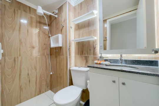 Banheiro 2 de casa de condomínio à venda com 2 quartos, 54m² em Novo Osasco, Osasco