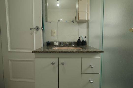 Banheiro da Suíte de apartamento à venda com 3 quartos, 134m² em Vila Clementino, São Paulo