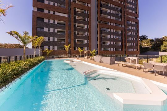 Área comum - Piscina de apartamento para alugar com 1 quarto, 43m² em Vale do Sereno, Nova Lima