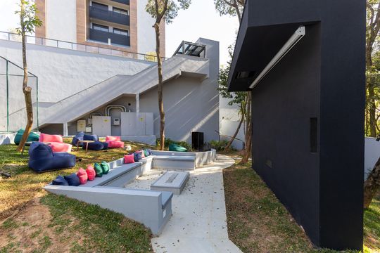Área comum - Cinema de apartamento para alugar com 1 quarto, 43m² em Vale do Sereno, Nova Lima