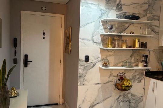 Sala/Cozinha de apartamento para alugar com 1 quarto, 42m² em Centro Histórico de São Paulo, São Paulo