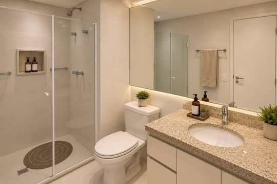 Banheiro da suíte 2 de apartamento para alugar com 3 quartos, 150m² em Vila Gertrudes, São Paulo