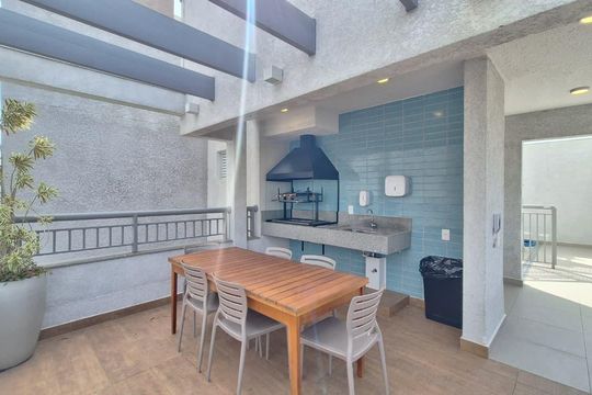 Área comum - Churrasqueira de apartamento para alugar com 1 quarto, 27m² em Vila Romana, São Paulo