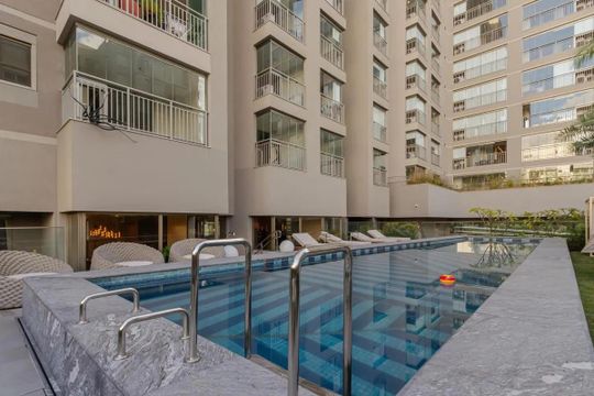 Área comum de apartamento para alugar com 1 quarto, 41m² em Indianópolis, São Paulo