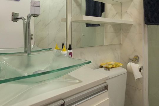 Banheiro  de apartamento para alugar com 2 quartos, 47m² em Parque Vitoria, São Paulo