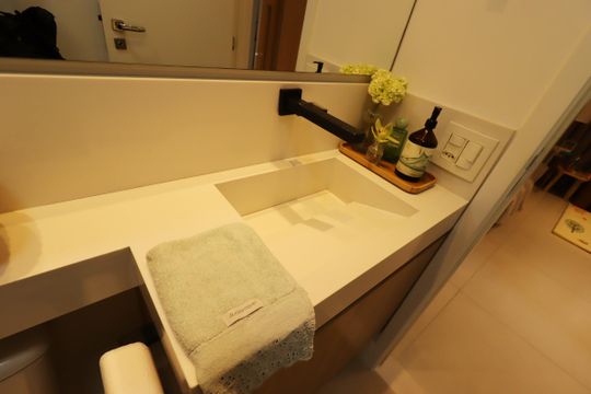 Banheiro Social - Pia de apartamento à venda com 2 quartos, 70m² em Parque das Nações, Santo André