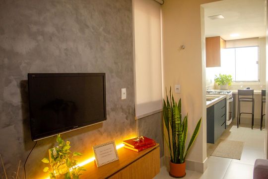 Sala de apartamento para alugar com 1 quarto, 58m² em Setor Central, Goiânia