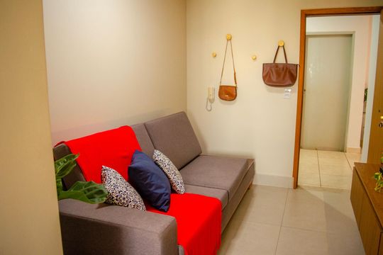 Sala de apartamento para alugar com 1 quarto, 58m² em Setor Central, Goiânia