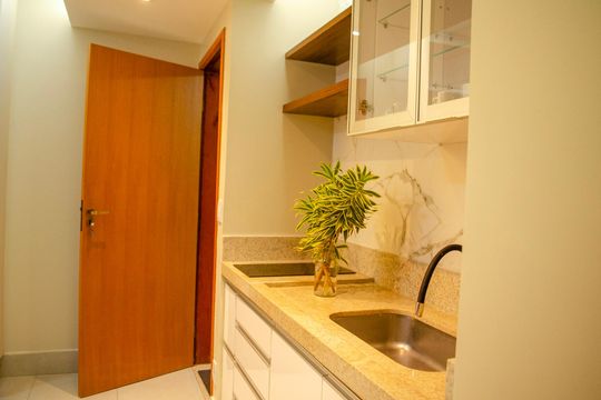 Cozinha de apartamento para alugar com 1 quarto, 58m² em Setor Central, Goiânia