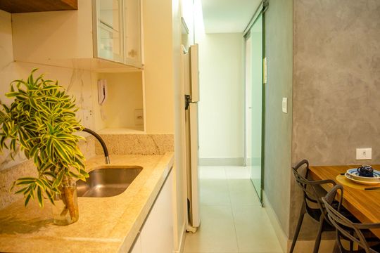Cozinha de apartamento para alugar com 1 quarto, 58m² em Setor Central, Goiânia