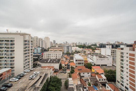 Vista da Varanda de kitnet/studio à venda com 1 quarto, 29m² em Vila Clementino, São Paulo