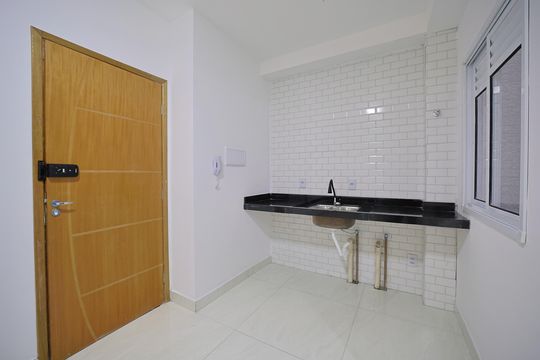 Cozinha e Área de Serviço de kitnet/studio à venda com 1 quarto, 17m² em Vila Esperança, São Paulo