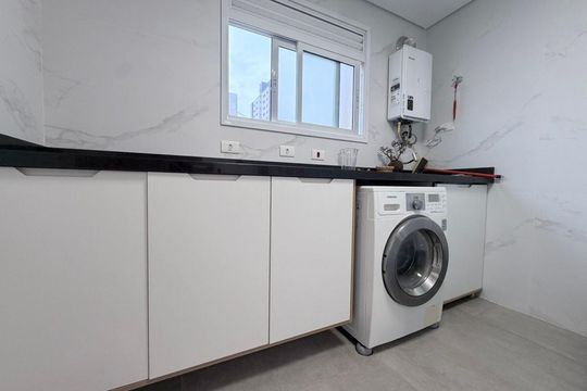 Área de serviço de apartamento à venda com 3 quartos, 112m² em Santo Antônio, São Caetano do Sul