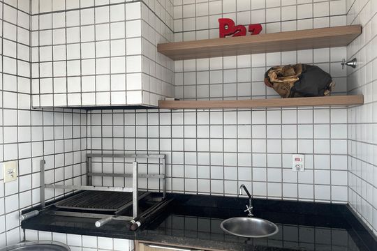 Área comum - Churrasqueira de apartamento para alugar com 2 quartos, 82m² em Boqueirão, Santos