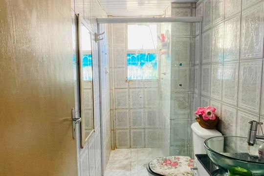 Banheiro de apartamento para alugar com 2 quartos, 46m² em Parque Industrial Ramos de Freitas, Embu das Artes