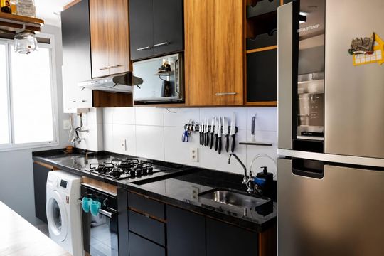 Cozinha de apartamento para alugar com 2 quartos, 56m² em Continental, Osasco