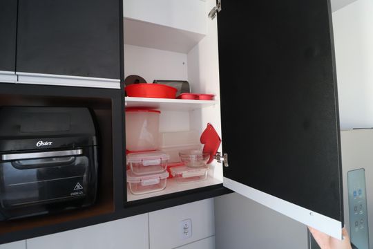Cozinha de apartamento para alugar com 2 quartos, 45m² em Jardim Inconfidencia, Uberlândia