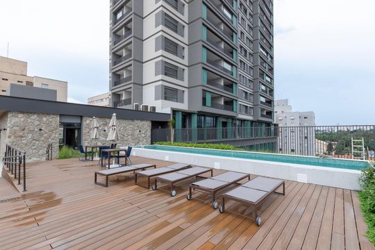 Piscina de apartamento para alugar com 1 quarto, 38m² em Santo Amaro, São Paulo