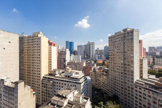 Vista do quarto de apartamento para alugar com 1 quarto, 41m² em Liberdade, São Paulo