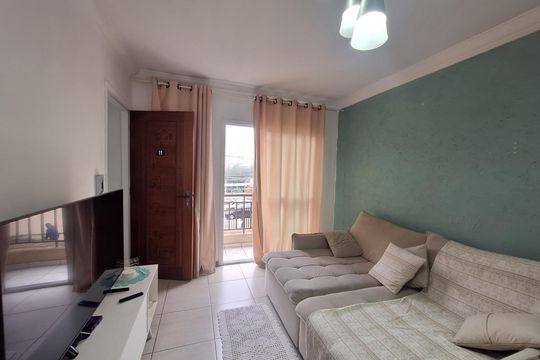 Sala  de apartamento à venda com 2 quartos, 53m² em Parque Sao Vicente, Santo André