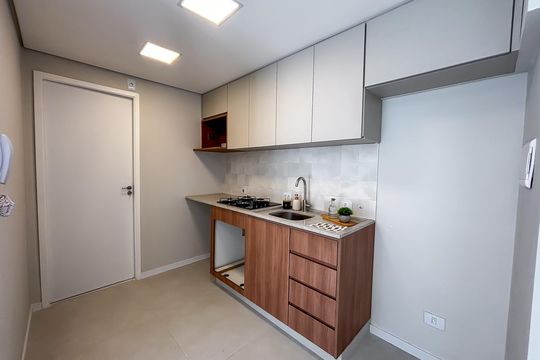 Cozinha de apartamento à venda com 2 quartos, 49m² em Pinheiros, São Paulo