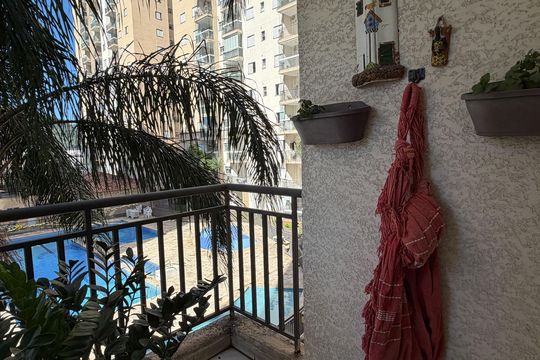 Varanda da Sala de apartamento para alugar com 3 quartos, 79m² em Areia Branca, Santos