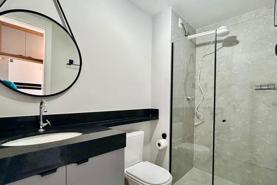 Banheiro de kitnet/studio à venda com 1 quarto, 25m² em Alto da Mooca, São Paulo