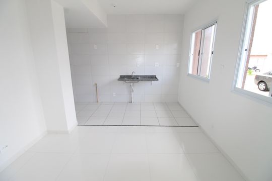 Sala / Cozinha de casa de condomínio para alugar com 2 quartos, 57m² em Eugênio de Melo, São José dos Campos