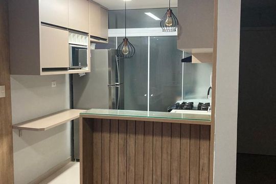 Cozinha de apartamento para alugar com 3 quartos, 64m² em Jardim das Oliveiras, Jacareí