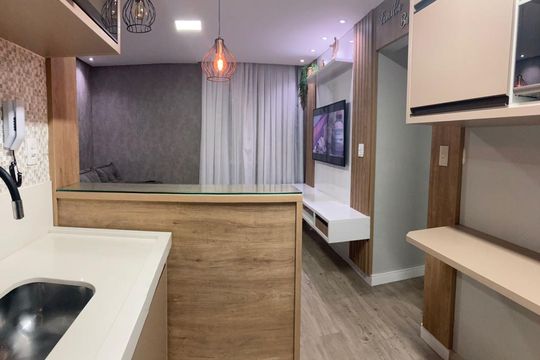 Cozinha de apartamento para alugar com 3 quartos, 64m² em Jardim das Oliveiras, Jacareí