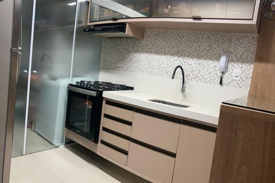 Cozinha de apartamento para alugar com 3 quartos, 64m² em Jardim das Oliveiras, Jacareí