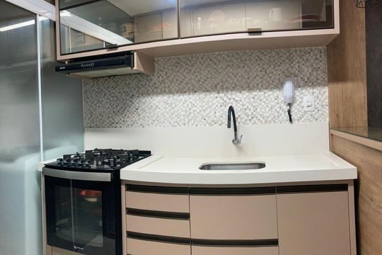 Cozinha de apartamento para alugar com 3 quartos, 64m² em Jardim das Oliveiras, Jacareí