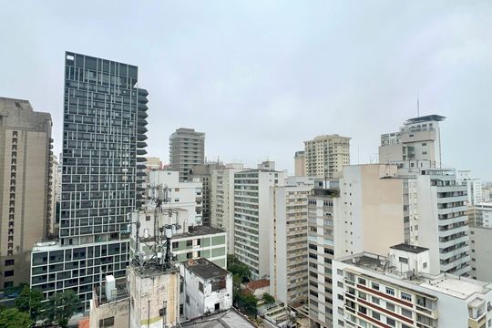Vista da varanda do studio de kitnet/studio à venda com 1 quarto, 21m² em Jardim Paulista, São Paulo